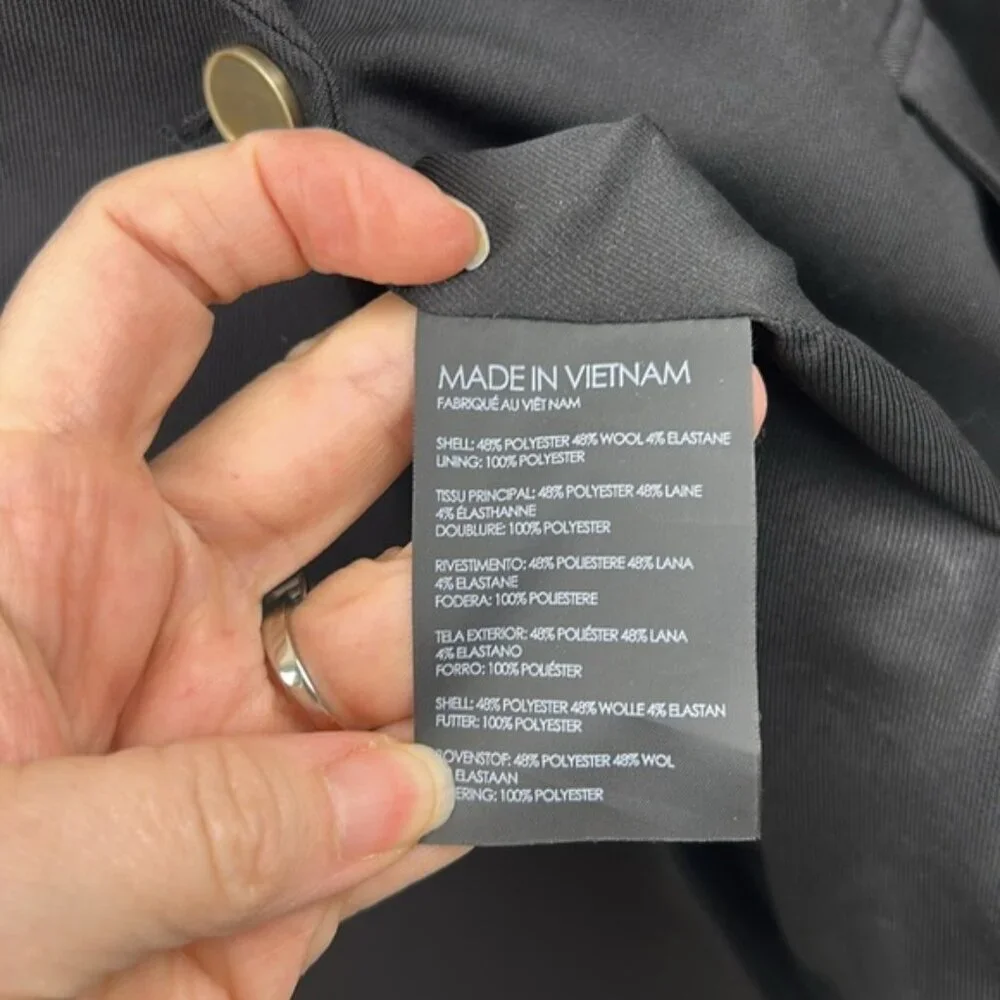 Club Monaco Borrem Blazer black single breasted 2 wool blend